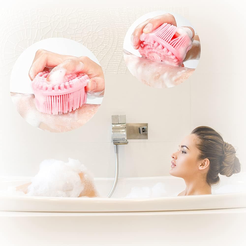TDHDIKE Silicone Body Scrubber Loofah - Set of 3 Soft Exfoliating Body Bath Shower Scrubber Loofsh Brush for Sensitive Kids Women Men All Kinds of Skin
