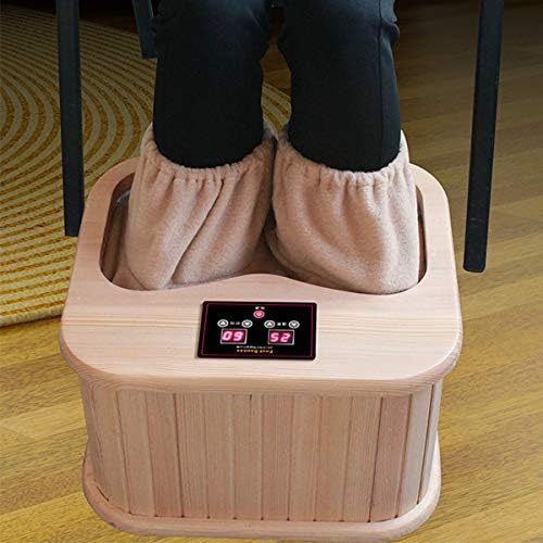EZ Foot Spa with Easy Control Temperature and Time Ergonomic Design 16 Internal Bio-Ceramic Stones Made with Canadian Hemlock Wood Foot Sauna