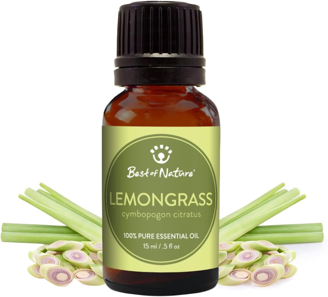Lemongrass Essential Oil for Diffuser Aromatherapy – Best of Nature 100% Pure Undiluted Oils for DIY, Home Fragrance, and Topical Use