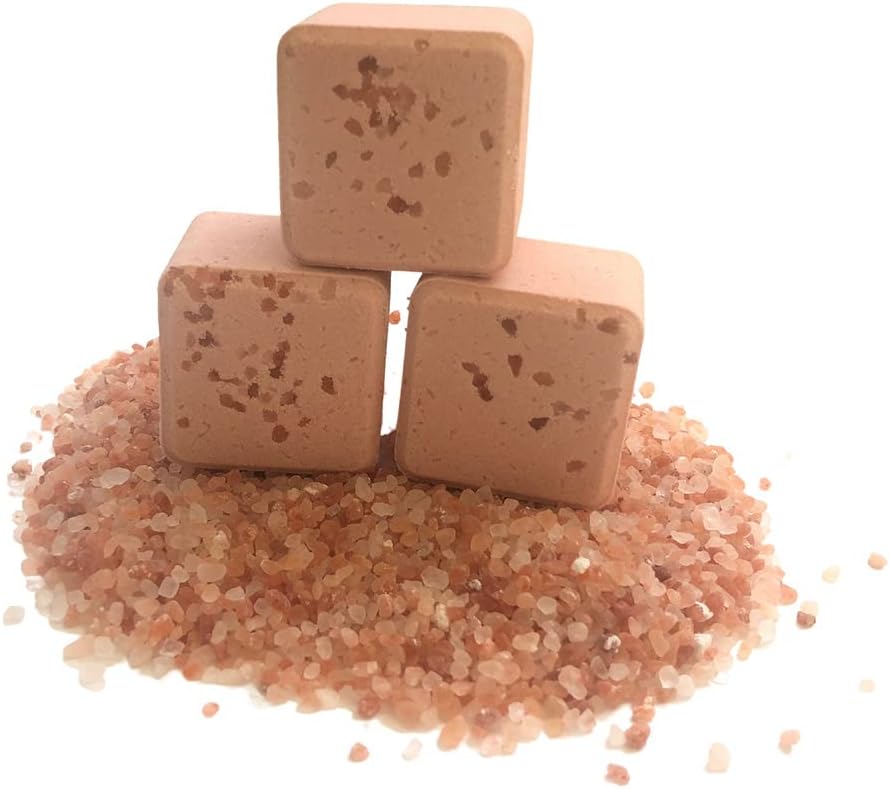 IPPINKA Onsen Saru Pink Salt Magnesium Bath Fizz Cubes - Japanese Matsu Pine, Cedarwood, Snow - Set of Two 4.8 oz Fizz Cubes