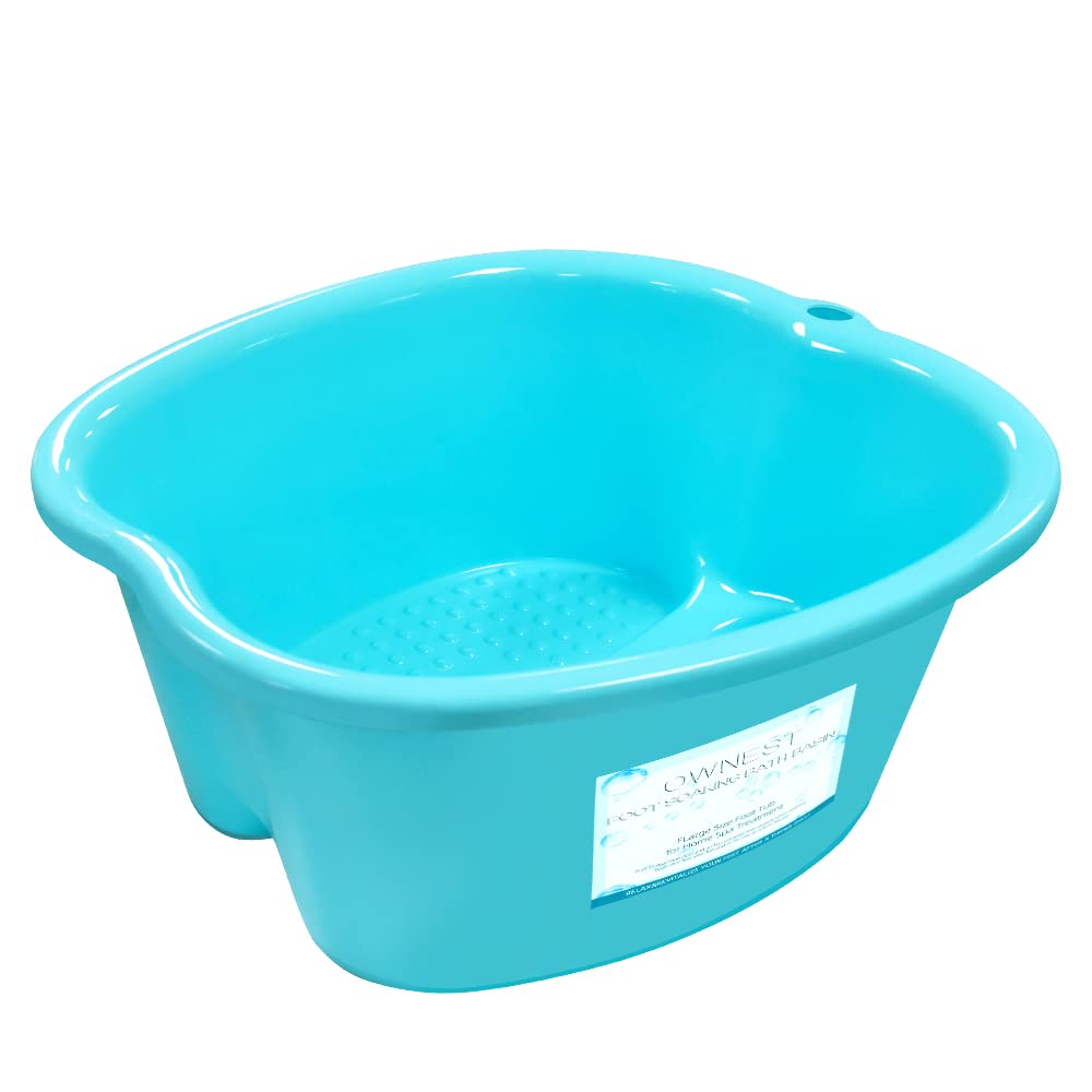 Ownest Extra Large Foot Bath Basin, Health Foot Soaking Bath Basin for Soaking Feet & Peducure, Home SPA Massager Tub, SPA Tool for Women and Men, Blue, 1 Count