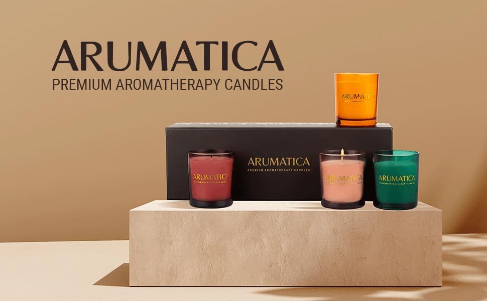 Premium Aromatherapy Candle Set | Stress Relief Soy Wax Candles with Relaxing Scents | Scented Candles for Home Yoga, Meditation & Spa | Luxury Candle Gift Set (4 Pack, 5oz Each) Total 20oz