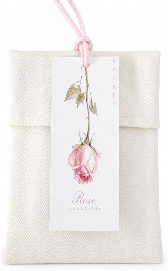 Rose Scented Sachets Drawer Freshening, Closet Deodorizing, Gift Giving, Natural Rose Oil Core, Rose Scent, Gift Box Set for Closet,Travel, Home and Car