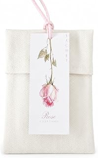 Rose Scented Sachets Drawer Freshening, Closet Deodorizing, Gift Giving, Natural Rose Oil Core, Rose Scent, Gift Box Set for Closet,Travel, Home and Car