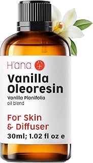 H'ana Vanilla Oil - 1.02 Fl Oz Vanilla Essential Oil for Hair, Skin, Diffuser, Aromatherapy & DIY