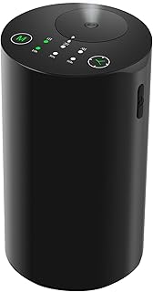 Waterless Essential Oil Diffuser, Battery Powered Mini Scent Air Machine, Aromatherapy Mist Diffuser for Home Room Car Office，Black Aluminum Alloy (Black)