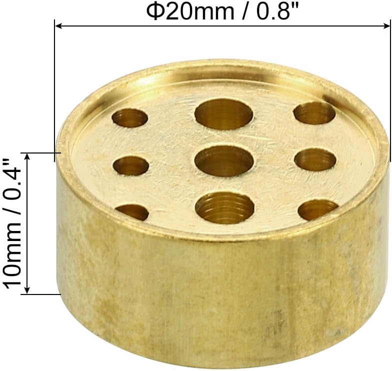 PATIKIL Incense Holder, 2 Pack Brass Incense Cone Burner Stick Holder with 9 Holes Incense Stand Base for Yoga Spa Room Home Office, 0.8" Dia. 0.4" Tall