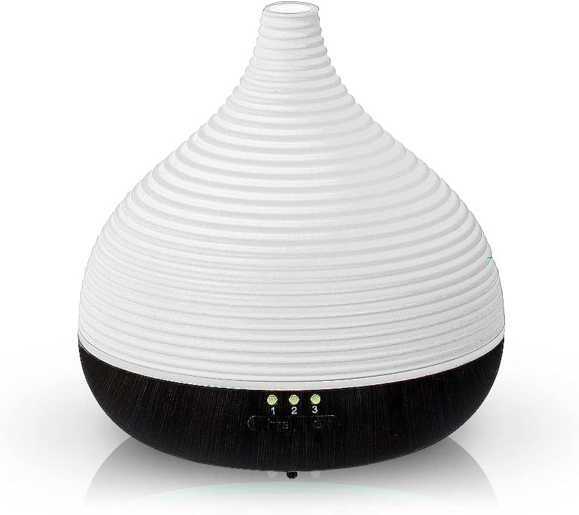 AROMAR Essential Ultrasonic Oil Diffuser Cool Mist humidifier & Aromatherapy - Diffusers for Essential Oils with Auto Shut-Off and 7 Colors LED for Home and Office -100ml Dark Wood Base