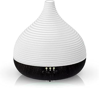AROMAR Essential Ultrasonic Oil Diffuser Cool Mist humidifier & Aromatherapy - Diffusers for Essential Oils with Auto Shut-Off and 7 Colors LED for Home and Office -100ml Dark Wood Base