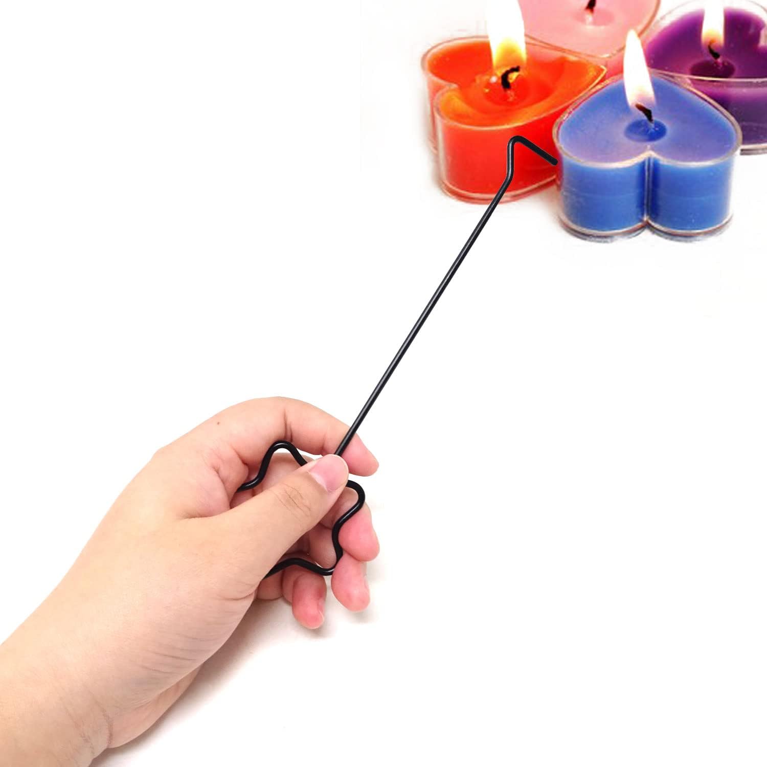 Honbay 2PCS Stainless Steel Candle Wick Dippers Put Out Wick Dippers Candle Hooks (Star Handle)