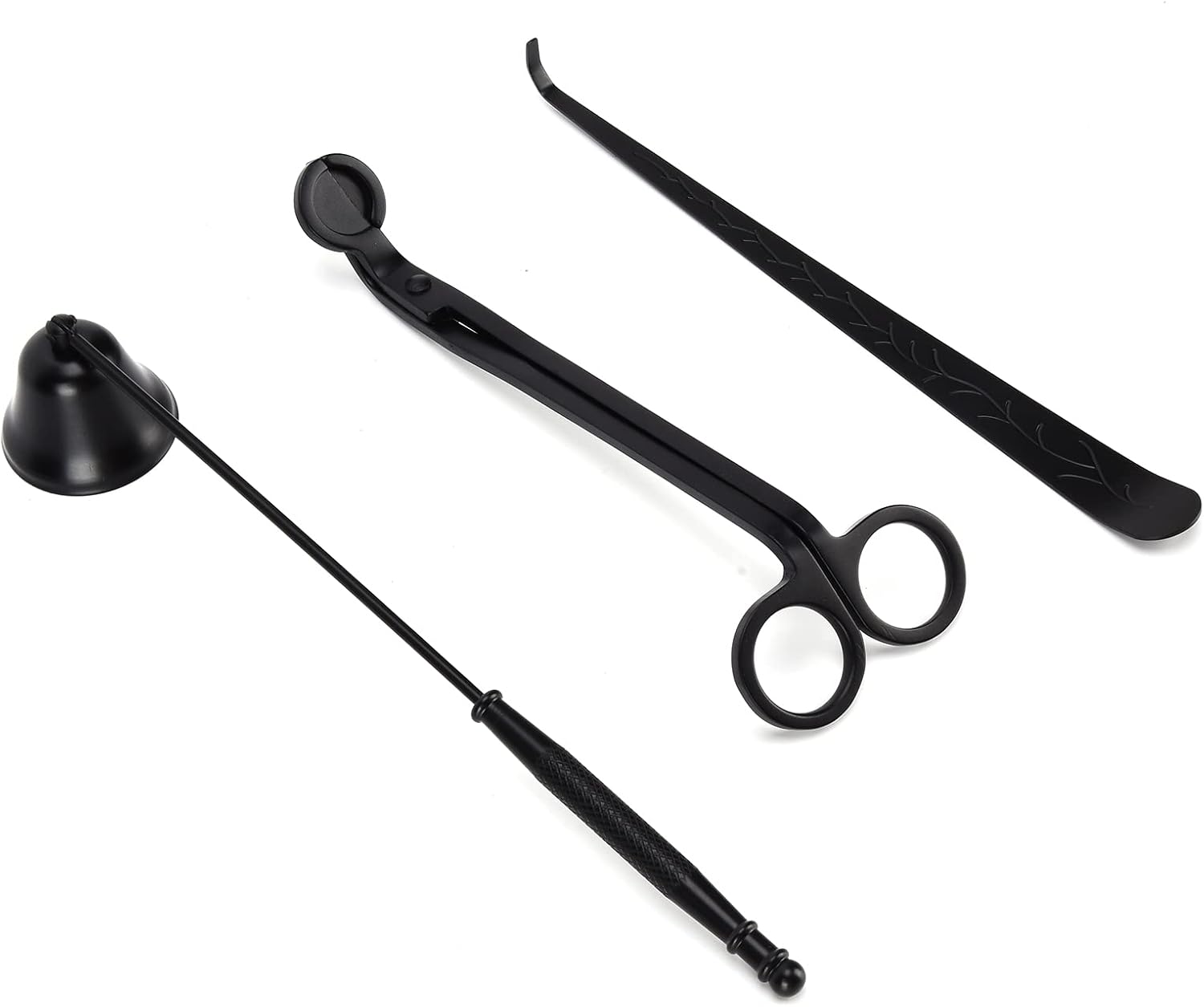 3PCS Candle Accessory Set, Easy to Use, Candle Wick Trimmer, Versatile Functionality Cutter, Snuffer Extinguisher, Wick Dipper for Home (Black)