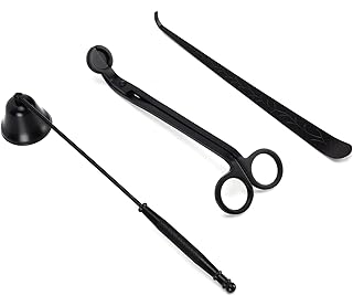3PCS Candle Accessory Set, Easy to Use, Candle Wick Trimmer, Versatile Functionality Cutter, Snuffer Extinguisher, Wick Dipper for Home (Black)