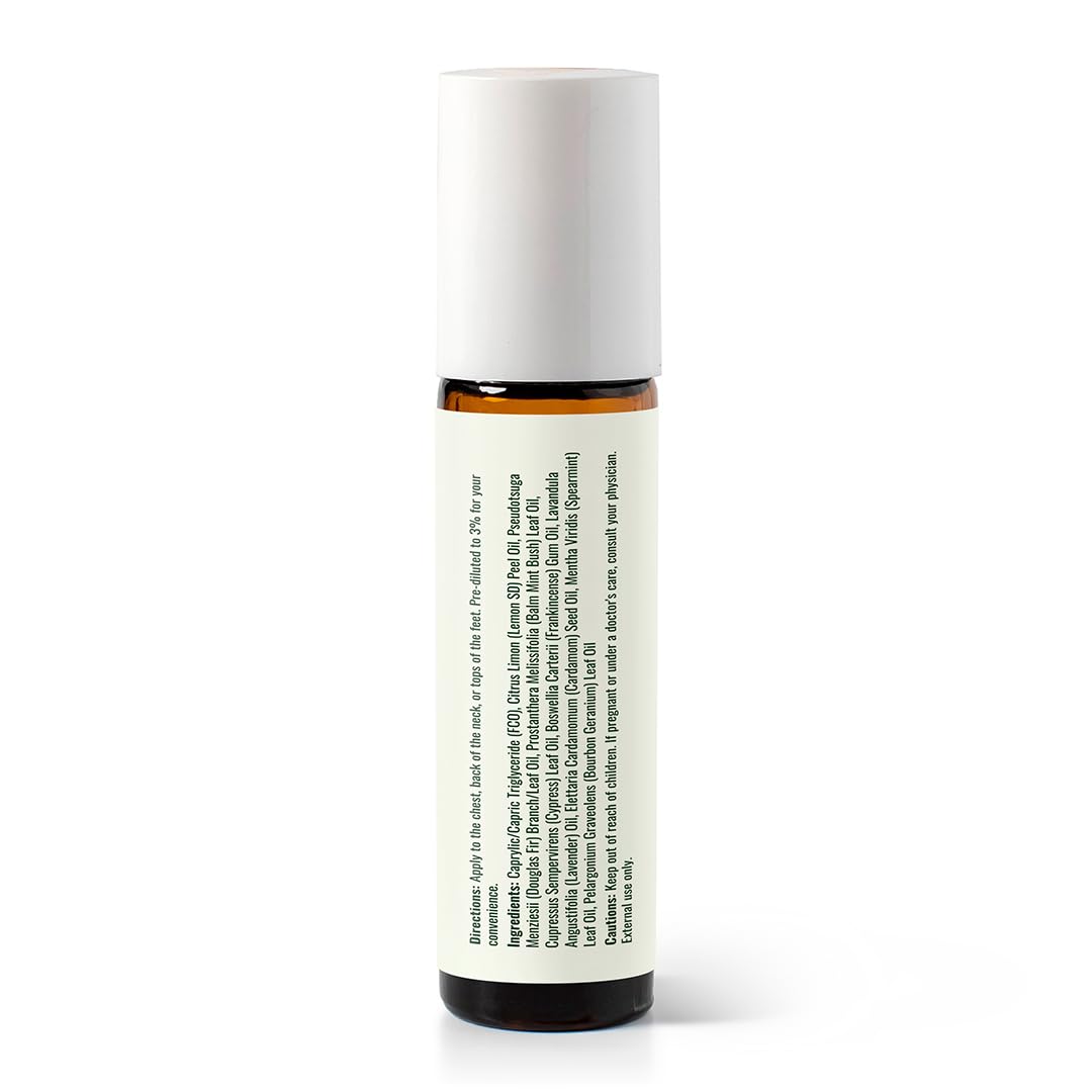 Plant Therapy Kids Quiet Cough Essential Oil Roll-on Pre-Diluted 10 mL (1/3 oz) 100% Pure, Support Respiratory Health, Ease Congestion