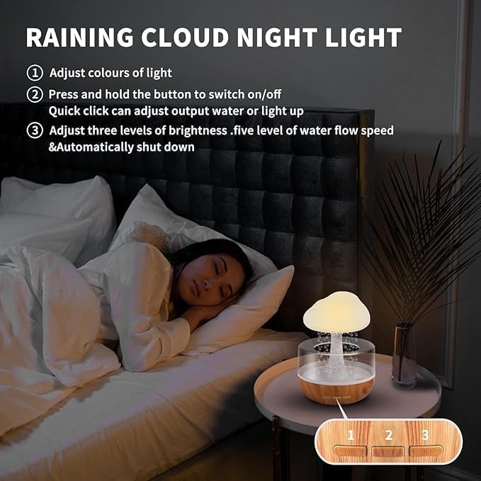 Essential Oil Diffuser with Color Changing LED Light, Wood Grain Base, 300ml Ultrasonic Cool Mist Humidifier, Aromatherapy Device