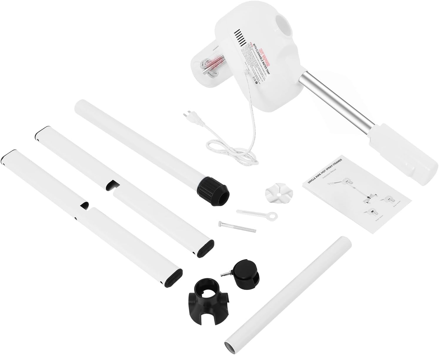 Professional Ozone Facial Steamer on Wheels, Adjustable Height, 360° Rotatable Nozzle, for Home and Salon