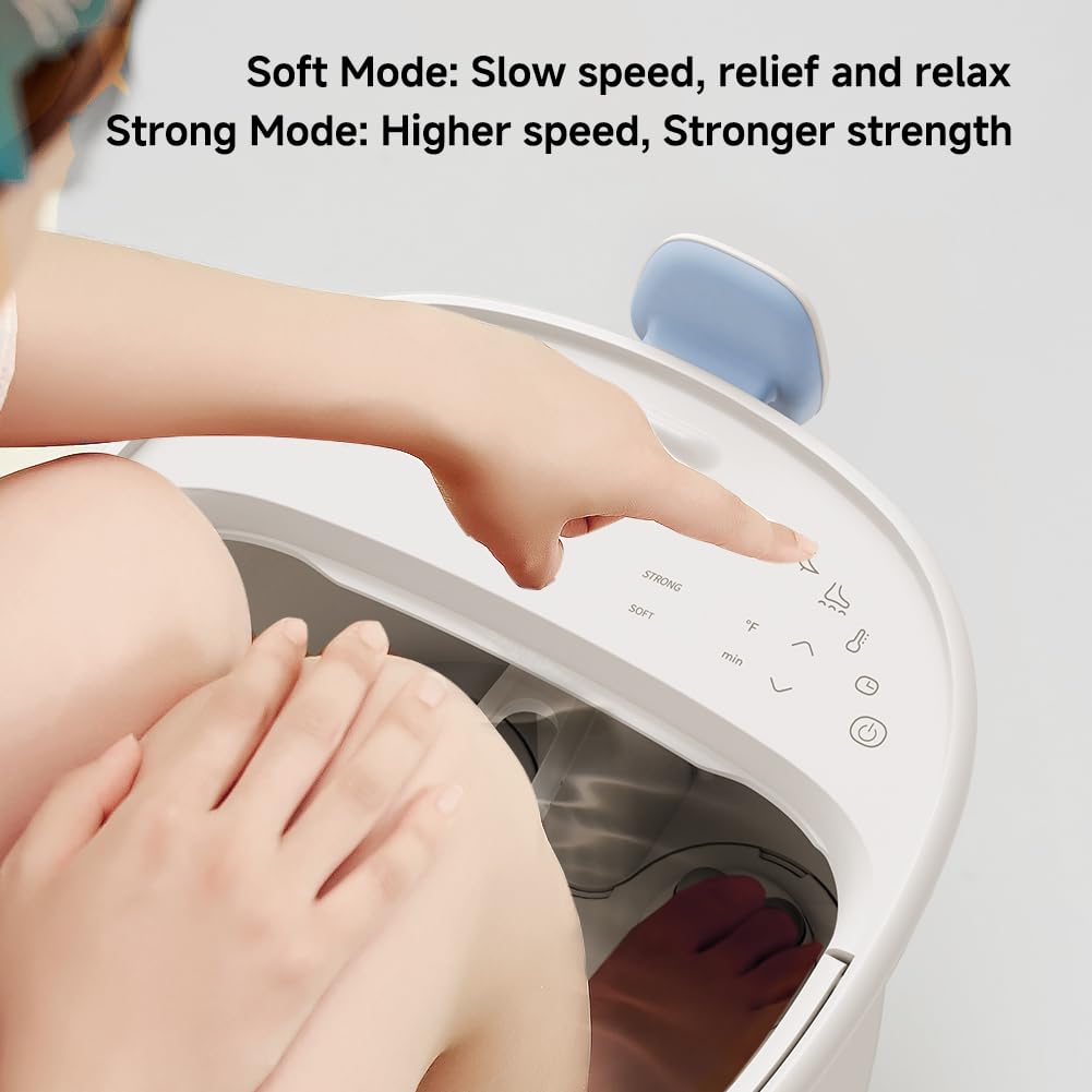 11.5-inch Foot Spa with Four Detachable Electric Massage Turntables, Featuring Circular Water Column Surfing Technology, Built-in Timer, and Intelligent Water Temperature Control