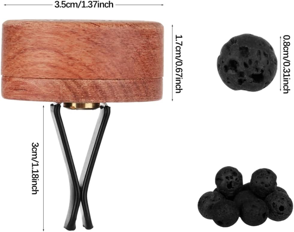 2 Pcs Wooden Essential Oil Aroma Diffuser Portable Mini Diffuser with Lava Stone Scent Diffuser Clip Air Freshener Used in Office Bedroom