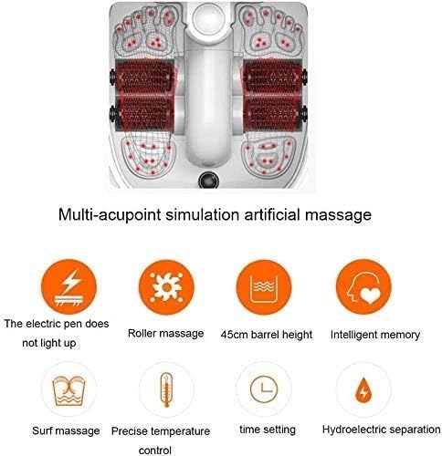 Foot Bath Massager with Heat Bubbles and 4 Massage Rollers, Foot Spa Basin Pedicure Soaking Feet with Adjustable Temperature, Comfortable Relax Home Spa Experience