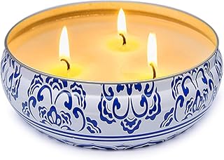 Citronella Candle for Outdoor, Large 3-Wick 13.5oz Lemongrass Scented Natural Soy Wax Long Burning Candles for Summer Camping Outside Patio Porch