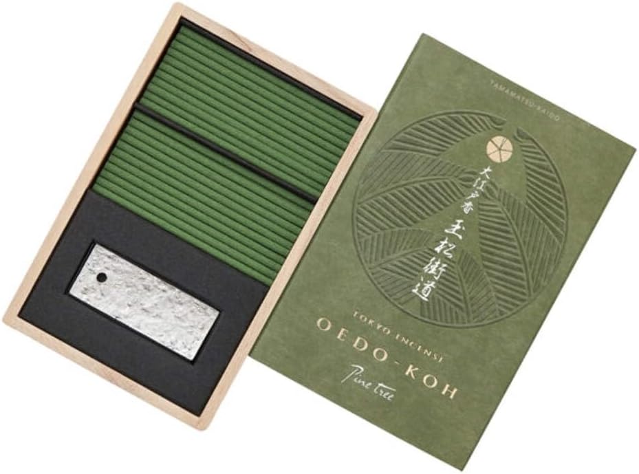 OEDO-KOH - Pine Tree 60 Sticks w/Incense Holder by NIPPON KODO, Japanese Quality Incense