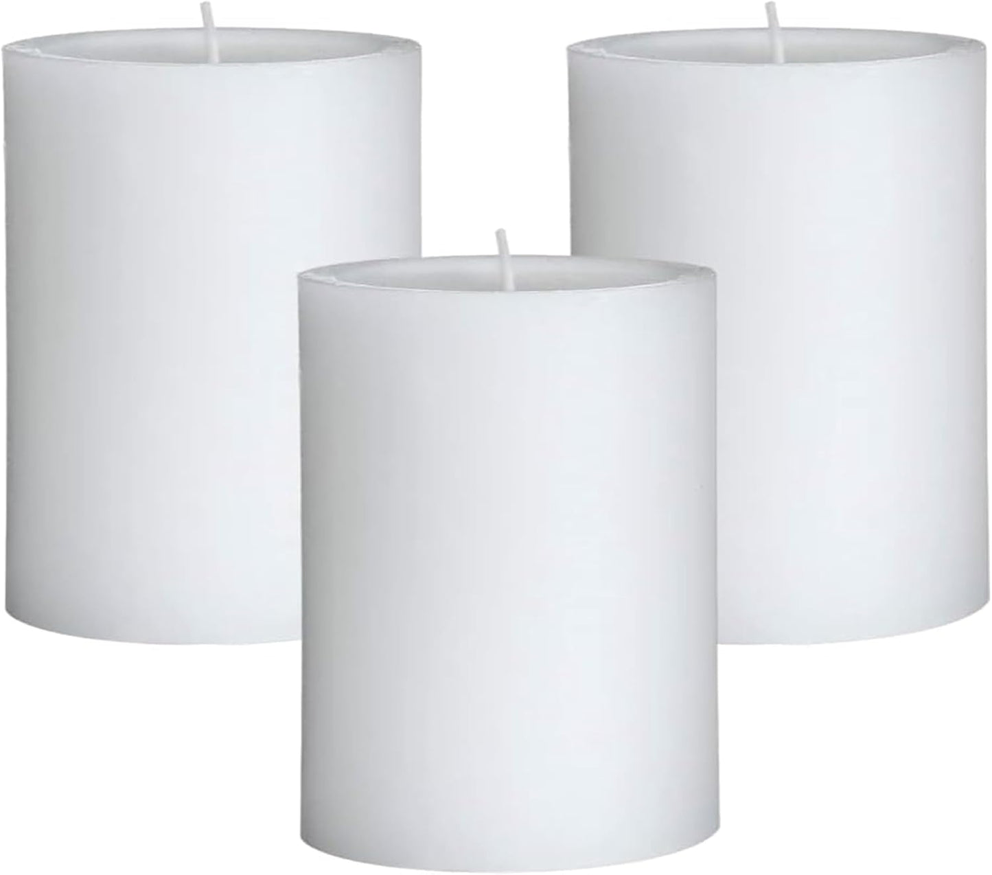 Mister Candle - Citronella Candles, Ideal for Outdoor & Indoor Use, 3"x4" White Pillar Candles Set of 3, Hand Poured, Premium Wax & Dripless, 60 Hour Burn Time