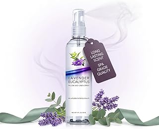 Lavender Eucalyptus Pillow and Linen Spray, Home Essential Oil Mist to Relax The Body & Mind, Natural Aromatherapy Sleep Spray, Calming Formula (Lavender Eucalyptus, 4oz)