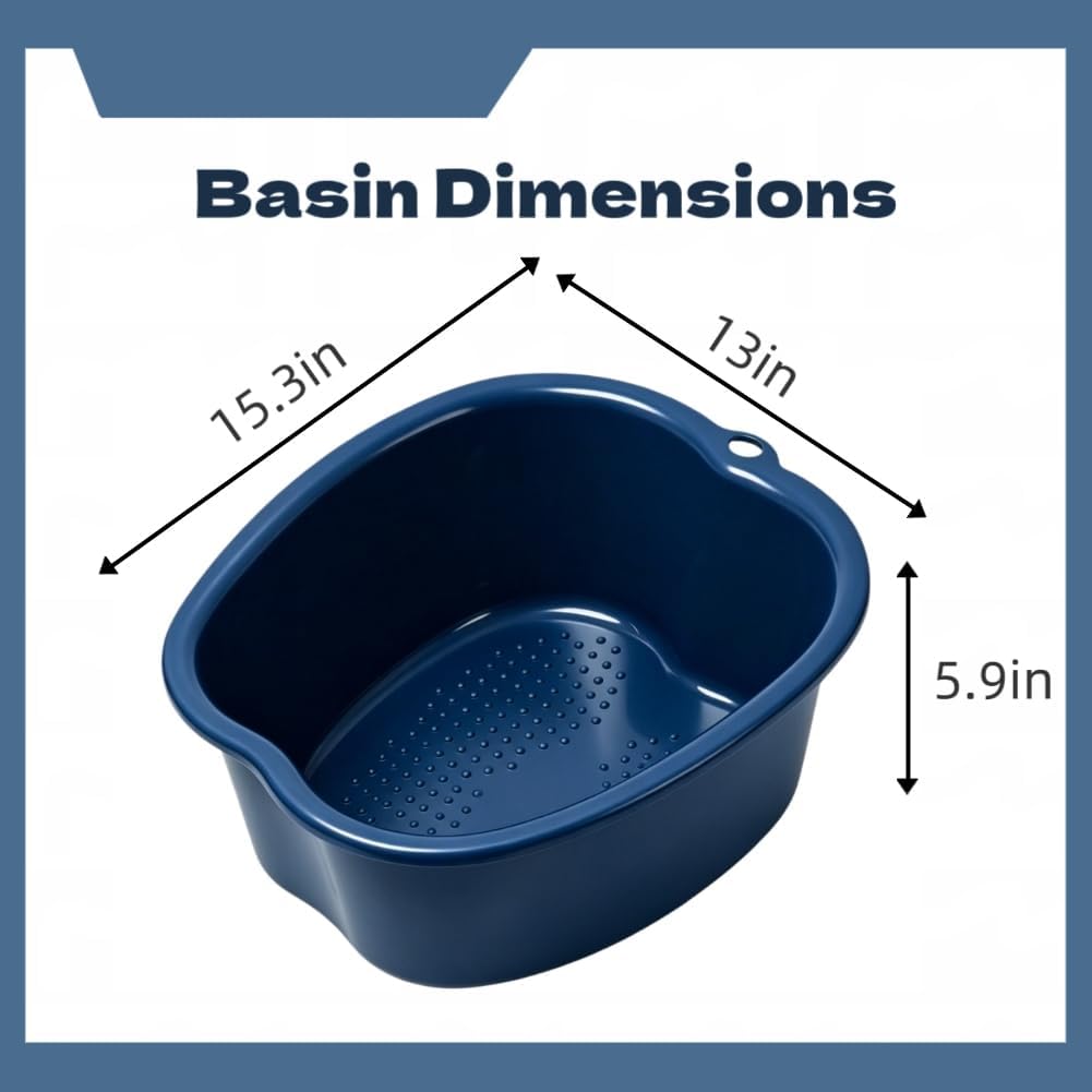 Ytterbium Foot Soaking Bath Basin, Large Massage Foot Soaking Tub, Plastic Home Spa Pedicure Bucket, Relaxation & Stress Relief, Suitable for Women & Men (Black)