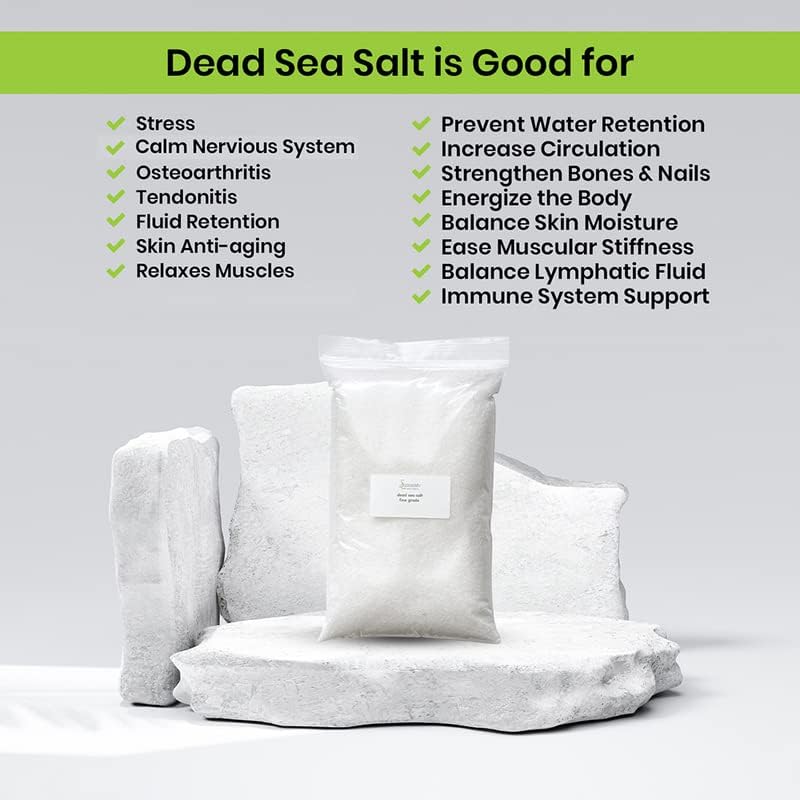 Soapeauty Dead Sea Salt Fine Grain | 100% Pure & Natural | Mineral Rich Bath Salt Soak | for Body Scrubs, Salt Soap Making, Spa & Skincare | 2 lbs