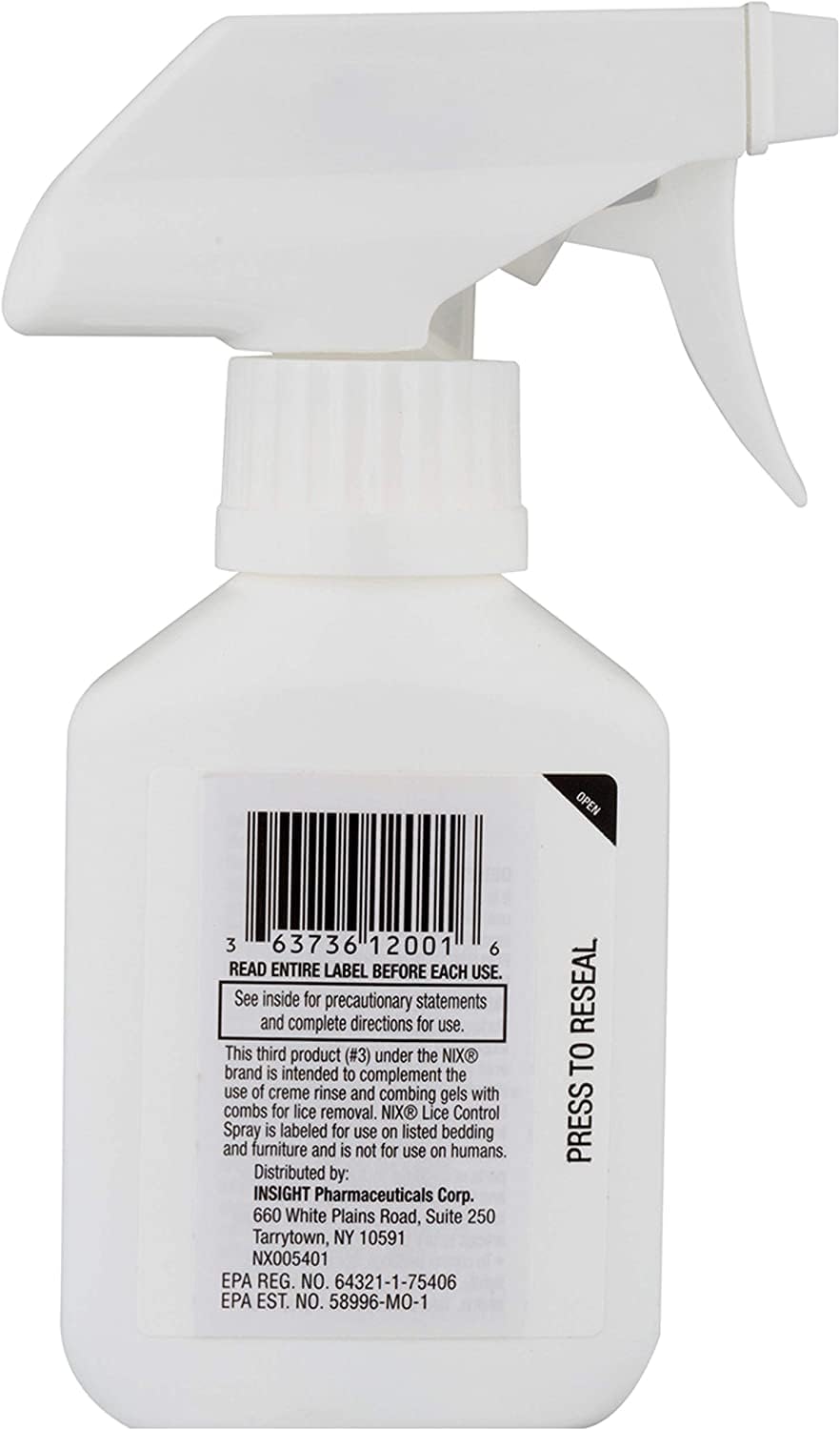 Nix Lice & Bed Bug Killing Spray for Home, Bedding & Furniture, 5 fl oz. (Pack of 3)