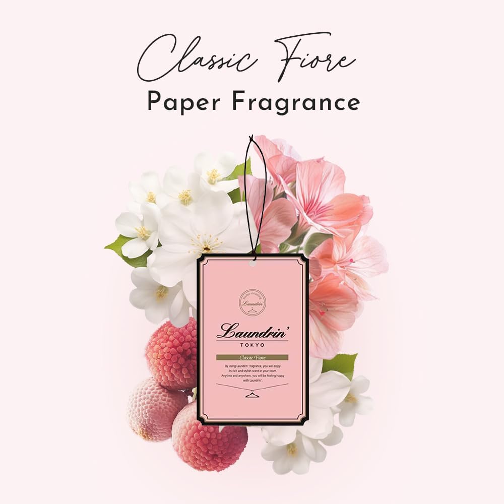 Laundrin Paper Fragrance Classic Fiore, 3pk - ClosetFreshener - Deodorizer Odor Eliminator - Sachets for Drawers and Closets - Drawer Fresheners for Clothes - Fresh Scents Sachet Packets