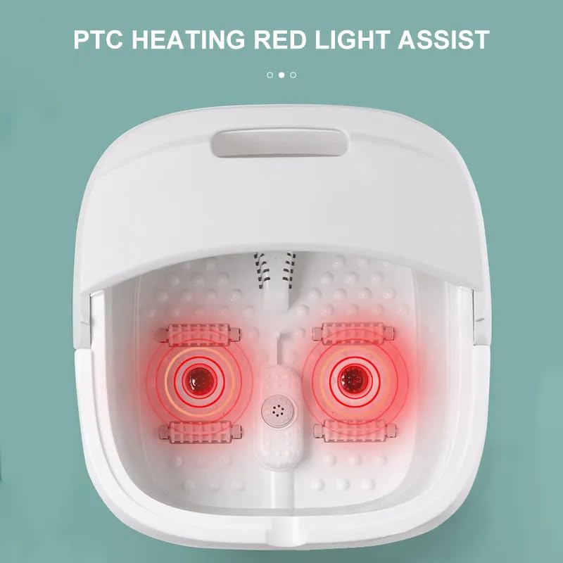 Collapsible Pedicure Foot Spa Electric Foot Bath Spa with Heat and Massage, Bubble, Foot Massager Spa for Feet Stress Relief Soaker Home Basin