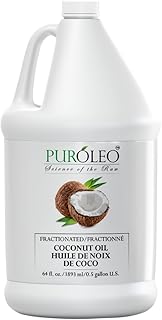 PUROLEO Fractionated Coconut Oil 64 Fl Oz/1900 ML (Packed In Canada) 100% Natural and odorless Moisturizer & Carrier Oil l Hair Skin Body, Aromatherapy, Massage, Makeup Remover