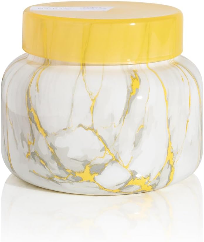 Capri Blue Modern Marble Jar Candles - Luxury Scented Candles for Home - Long Lasting Soy Wax Blend - Scented Home Decor Gifts - Pineapple Flower (19 oz)