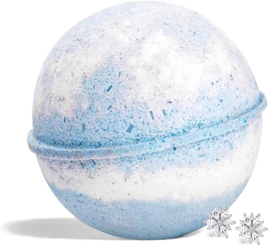 Handmade Bath Bombs with Surprise Earrings Inside for Women, Fresh Scent, Made in USA, Made Without Paraben, Preservatives, Phosphate, Large 10 oz