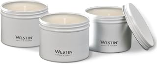 Westin White Tea Candle in a Tin - Hand-Poured, Soy Candle in Tin - Signature White Tea Scent - 4 oz. - Set of 3