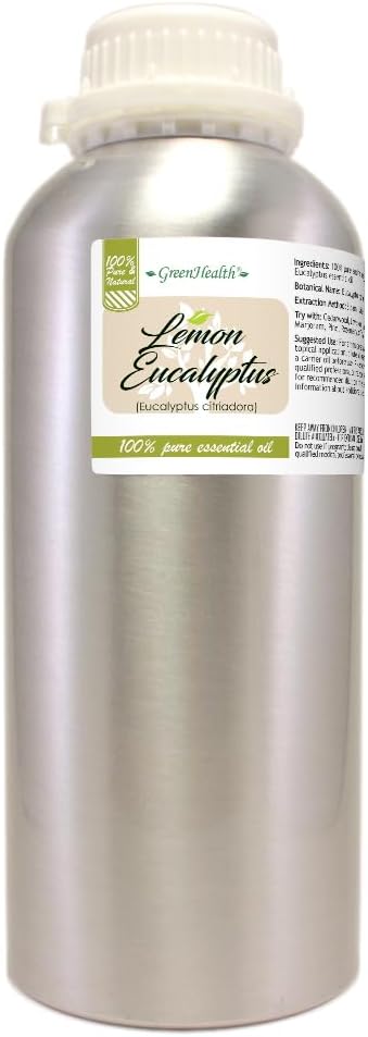 Lemon Eucalyptus Essential Oil - 32 fl oz - Aluminum Bottle - 100% Pure Essential Oil - GreenHealth
