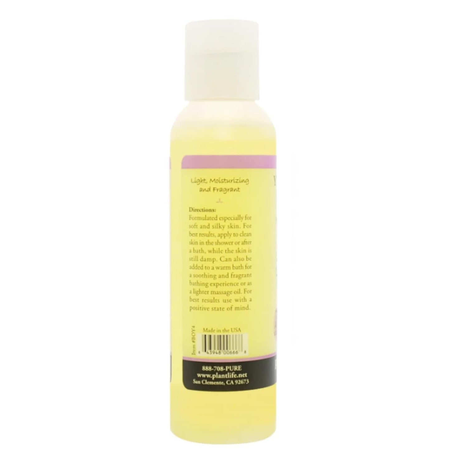 Plantlife Ylang Ylang Body Oil - Moisturizing Natural Body Oil for All Skin Types - Nourishing Dry Skin and Making It Feel Soft and Silky for Women & Men - Bath, Body & Massage Oil - 4oz