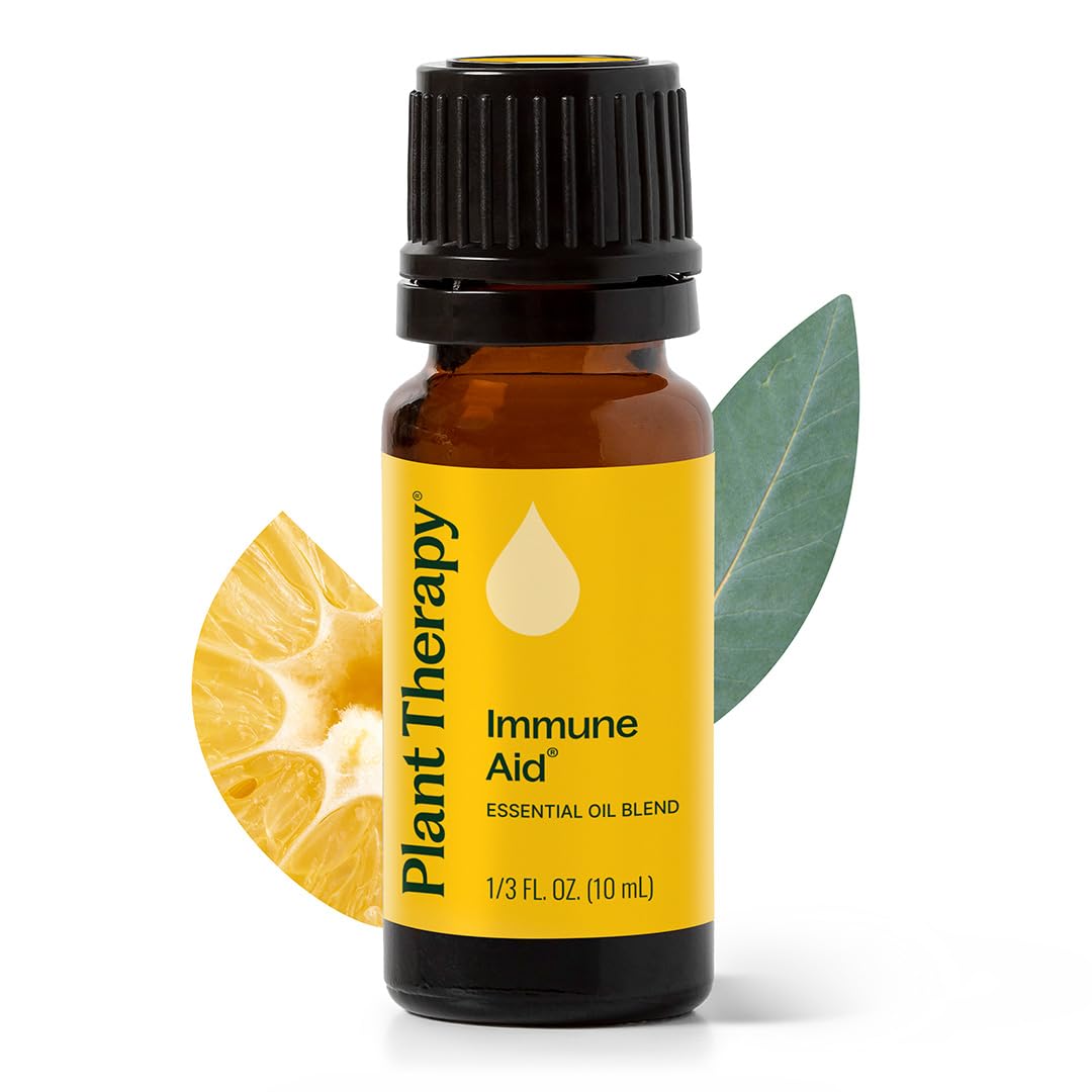 Plant Therapy Immune Aid Essential Oil Blend 10 mL (1/3 oz) 100% Pure, Undiluted, Natural Aromatherapy, Natural Immune Support, Fresh Scent