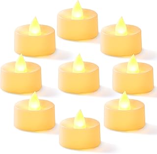 Homemory 24-Pack Flameless LED Tea Lights Candles Battery Operated, 200+Hour Fake Electric Candles TeaLights for Votive, Halloween, Ofrenda, Diya, Wedding Centerpiece Table Decor, Funeral, Christmas