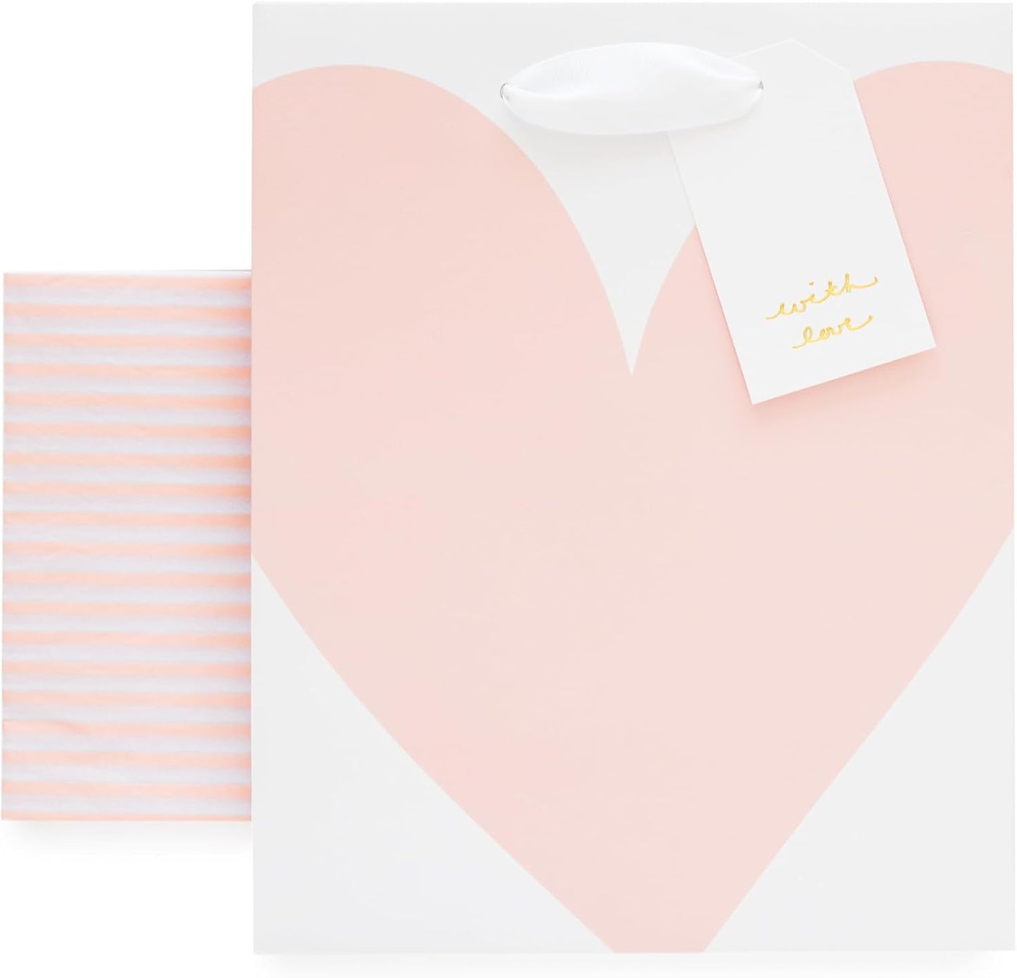 Sugar Paper Gift Bags Set, Medium Gift Bag with Ribbon Handles, Two Tissue Sheets and Foil Letterpress Gift Tag, Premium Gift Wrapping Supplies for Birthdays and Celebrations, 10 x 8 x 4.5 Inches