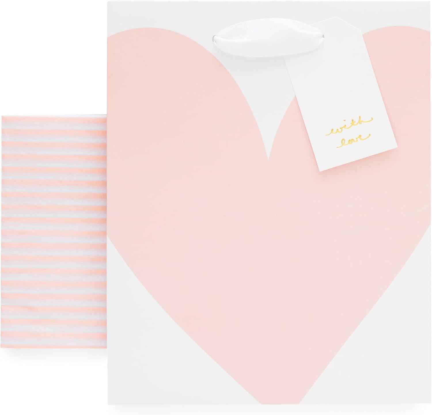 Sugar Paper Gift Bags Set, Medium Gift Bag with Ribbon Handles, Two Tissue Sheets and Foil Letterpress Gift Tag, Premium Gift Wrapping Supplies for Birthdays and Celebrations, 10 x 8 x 4.5 Inches