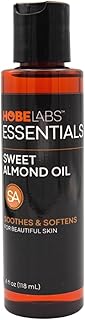 Hobe Labs Sweet Almond Oil, 4 oz - Skin Soothing Properties, Effective Emollient, Improves Skin Health, Fights Puffiness and Dark Circles, Non-Greasy Formula