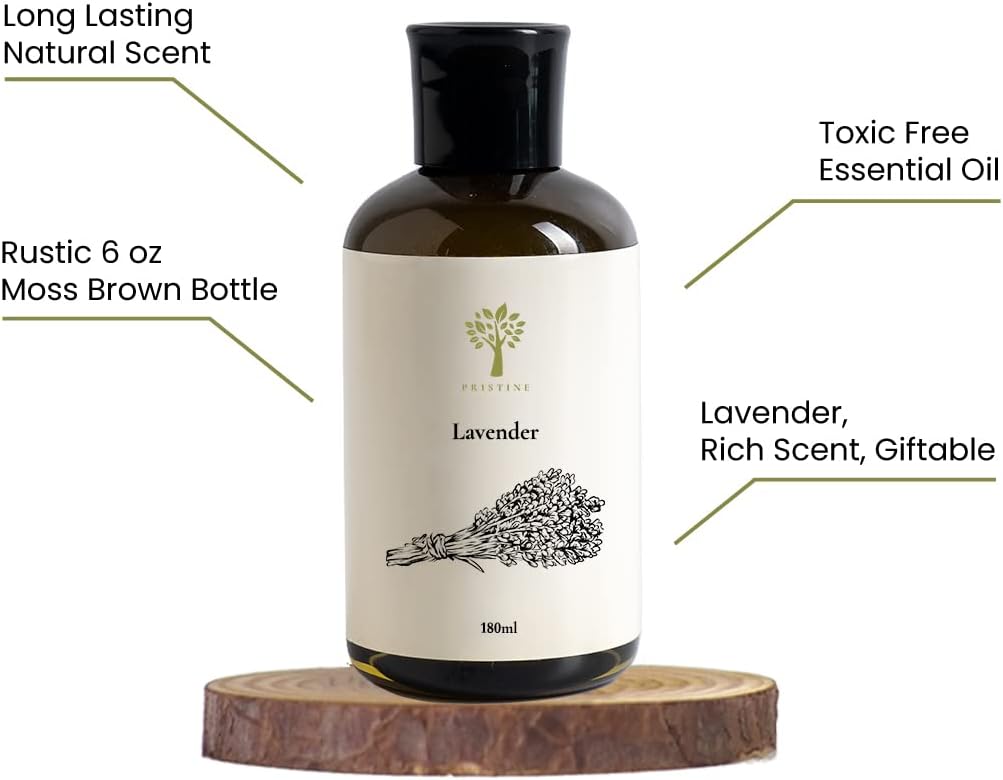 PRISTINE Lavender Dream Diffuser Refill with Free Reed Stick | Fresh Lavender Room Fragrance Reed Diffusers, Oil & Room Diffusers with Reeds Stick Set | Home Fragrance Scent Refill