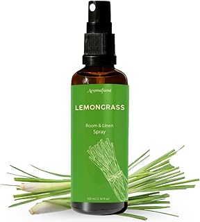 Lemongrass Room Linen & Pillow Spray by Aromafume | 100ml/3.38 fl oz | with Pure Lemongrass Essential Oil | Aromatherapy Spray for Relaxation, Sleep & Stress Relief | Mist for Bedding, Fabrics