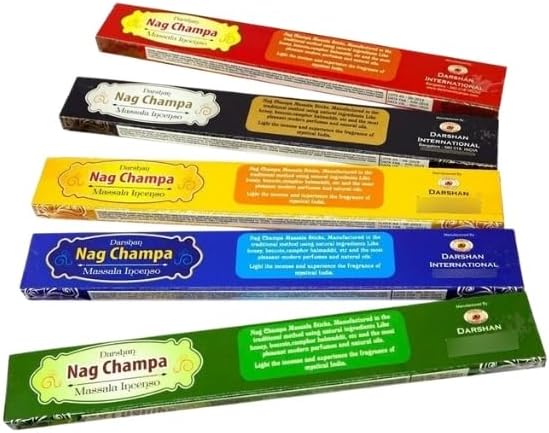 Indian Masala Nag Champa Incense Kit 5 Boxes 50 Sticks Assorted Fragrance