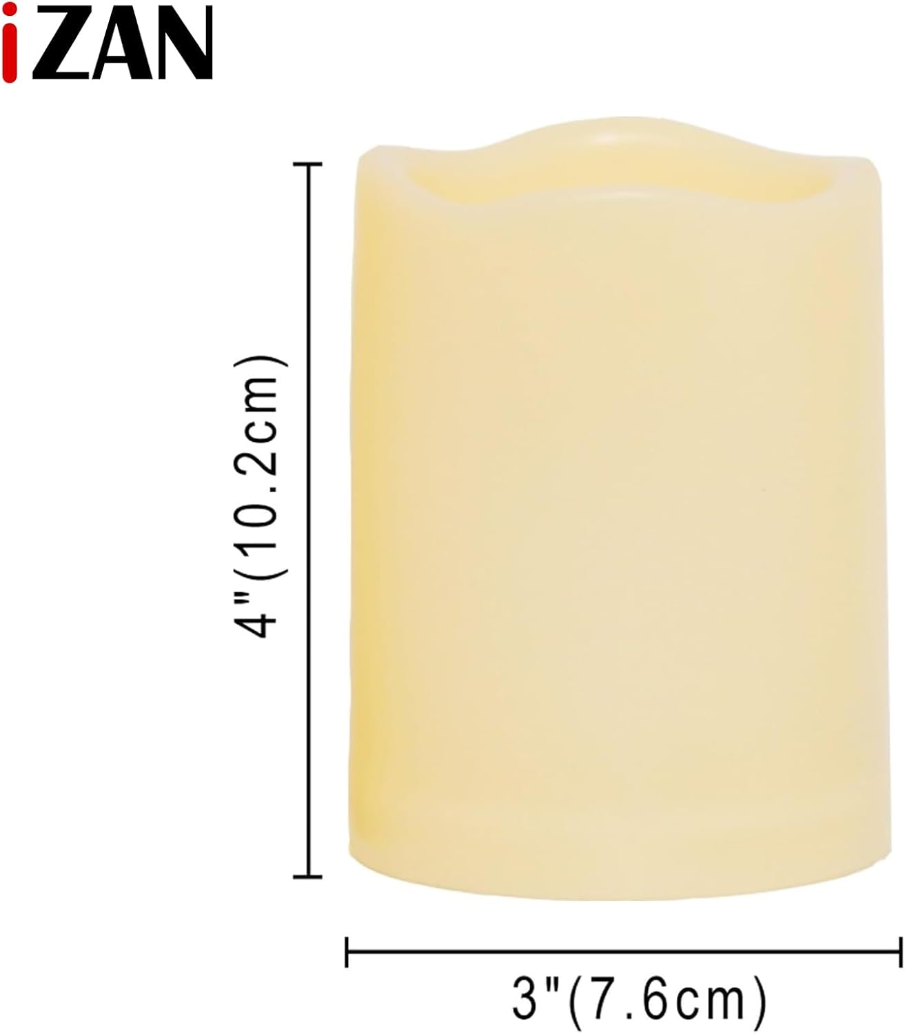 iZAN Set of 1 Outdoor Flameless LED Candle with Timer - Waterproof Plastic Flickering Battery Operated LED Pillar Candles Wedding Party Garden Decoration Long Lasting Battery Life 3x4 inch