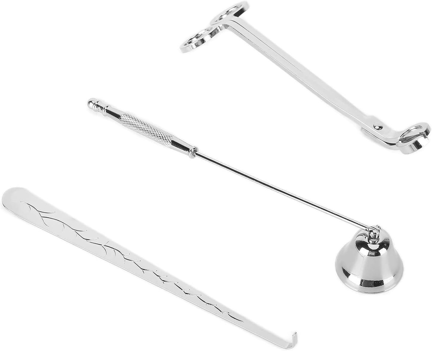 Haofy Candle Accessory Set, Stainless Steel Wick Trimmer Cutter Snuffer Dipper, RustResistant and LongLasting, Elegant Design, Minimize Smoke and Mess, Good Candle Lovers, (Silver)