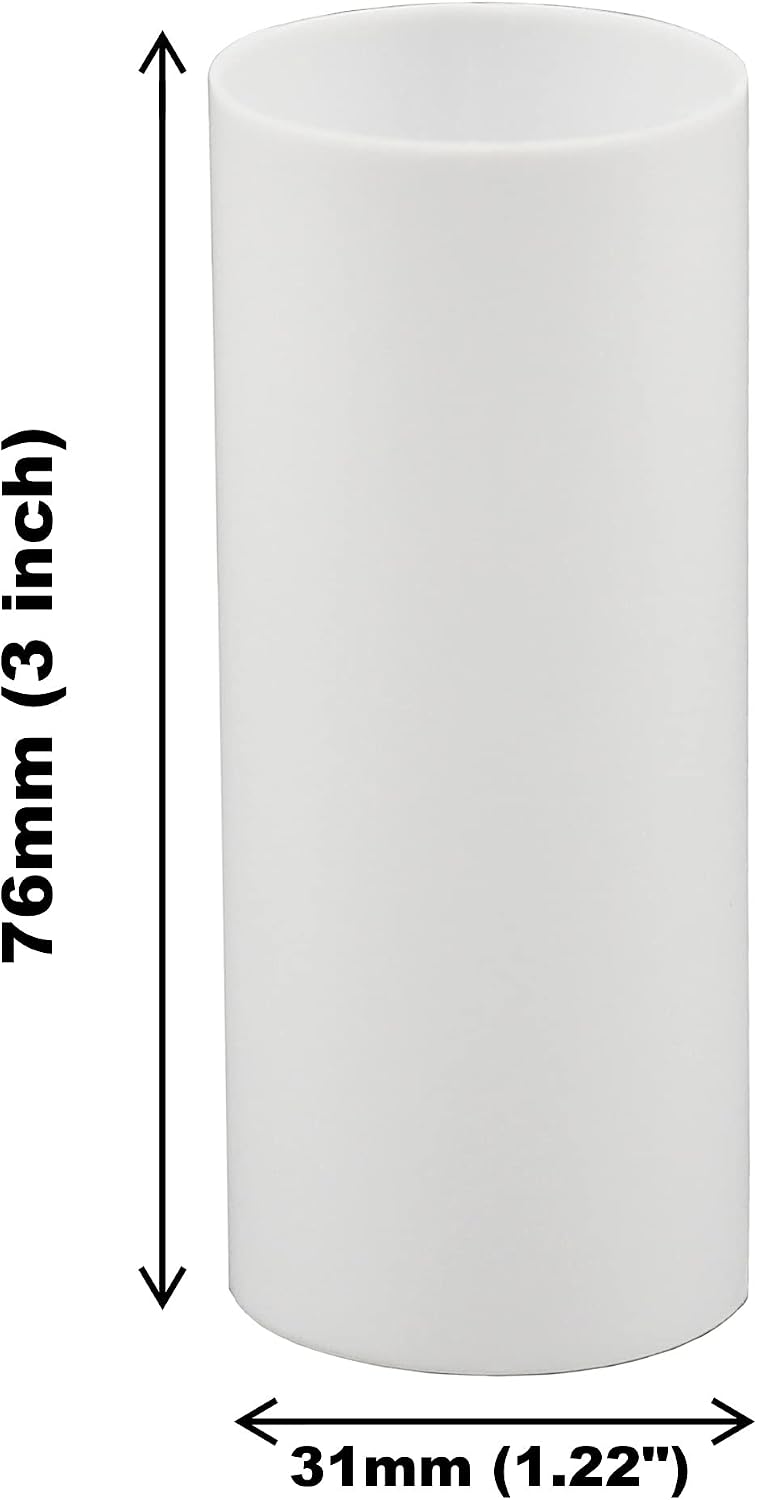 Creative Hobbies White Plastic Medium Base Chandelier Socket Candle Covers, 3 Inch Tall | 6 Pack