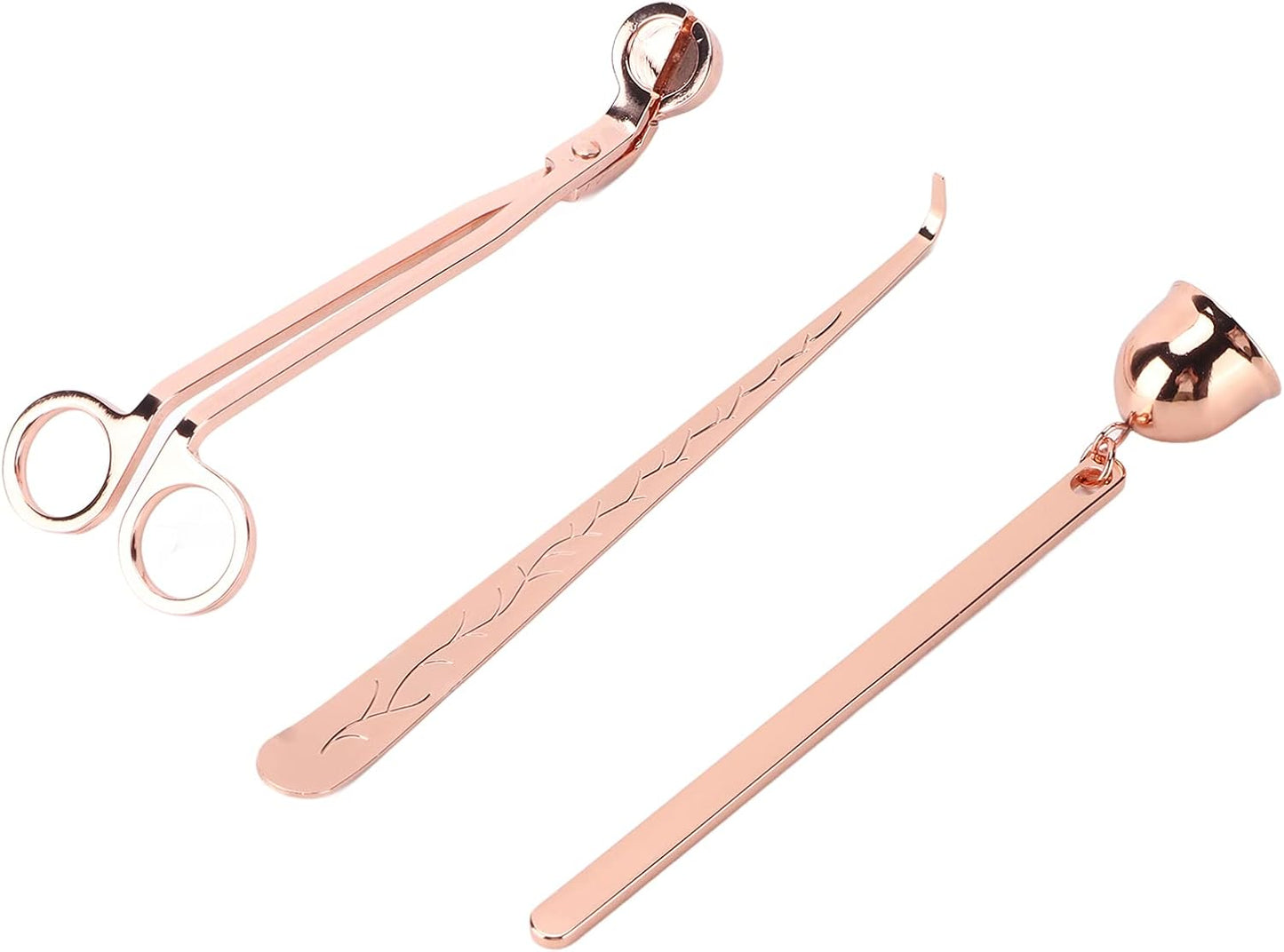 Qiilu Candle Wick Trimmer Set with Wick Dipper and Snuffer - Elegant Candle Accessories for Home Dcor and Aromatherapy
