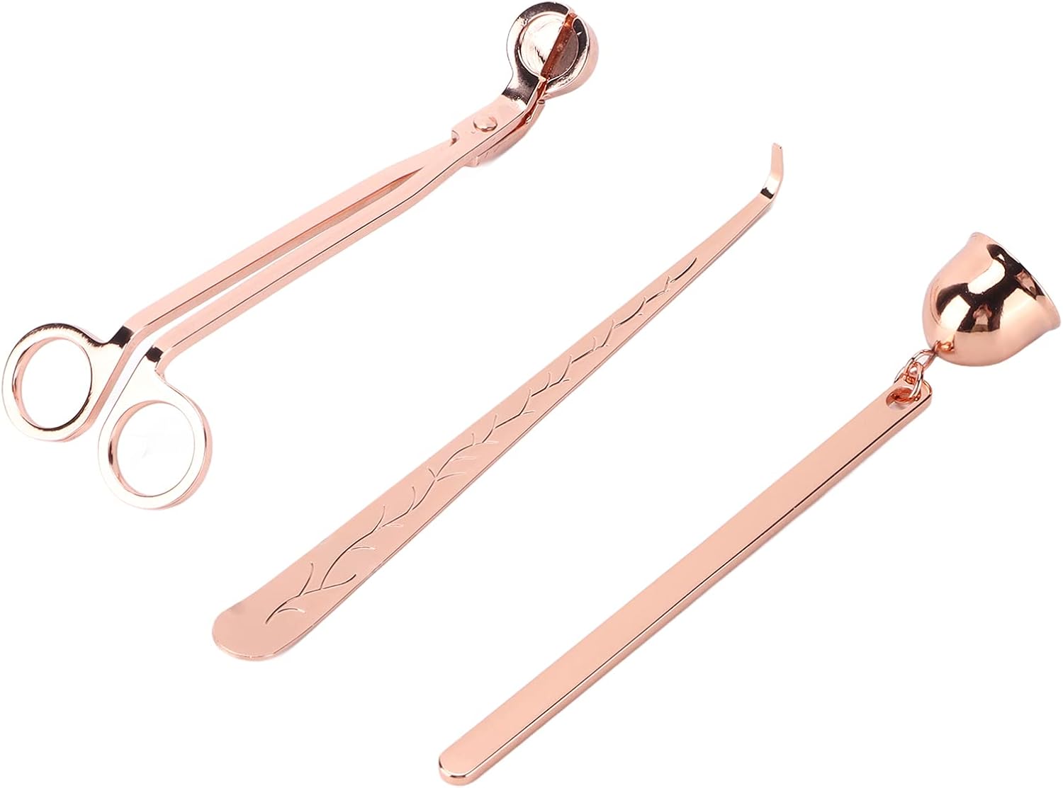 Qiilu Candle Wick Trimmer Set with Wick Dipper and Snuffer - Elegant Candle Accessories for Home Dcor and Aromatherapy